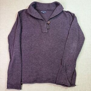 Gap‎ Shawl Collar Sweater Womens Small Purple Excellent Knit Button Pullover